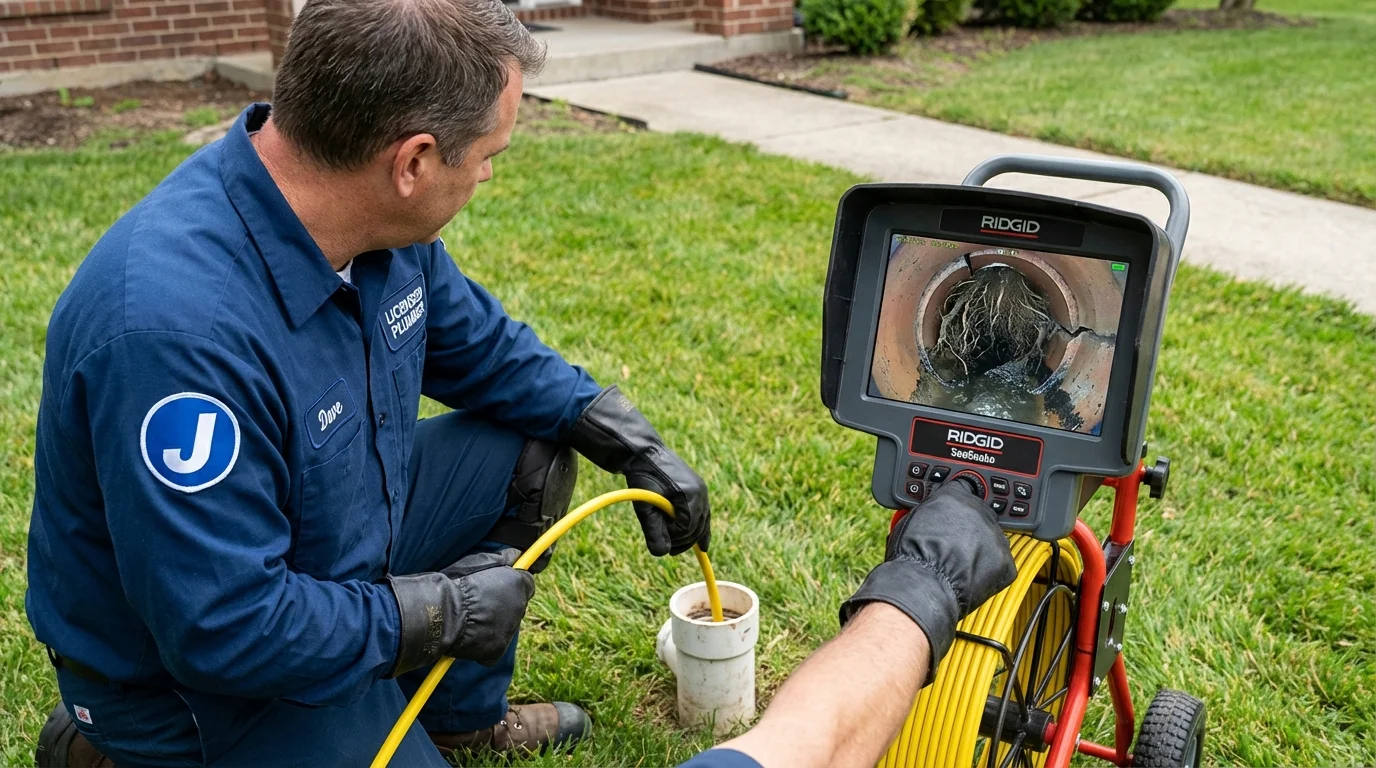 Sewer camera inspection being performed by Johns Plumbing LLC in Antelope