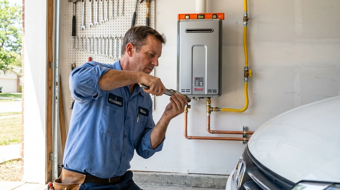 Tankless water heater installation by a Johns Plumbing LLC plumber in Antelope